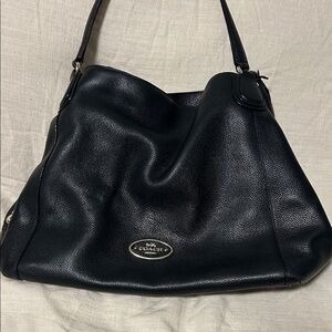 Coach Black Pebbled Leather Hobo Bag
